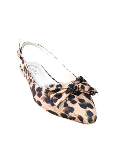 Swell Soft 06-305 Kadın Fiyonklu Arka Açık Babet Leopar Siyah