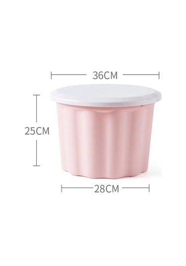 Sones Çok Amaçlı Ev Plastik Saklama Taburesi Çeşitli Atıştırmalıklar İçin, Renk: Büyük Lotus Pembesi