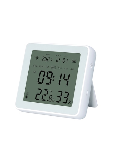 Tenfowee Tuya Wifi Akıllı Sıcaklık Ve Nem Sensörü - Ekranlı, Gerçek Zamanlı Güncelleme, Uygulama Kontrolü