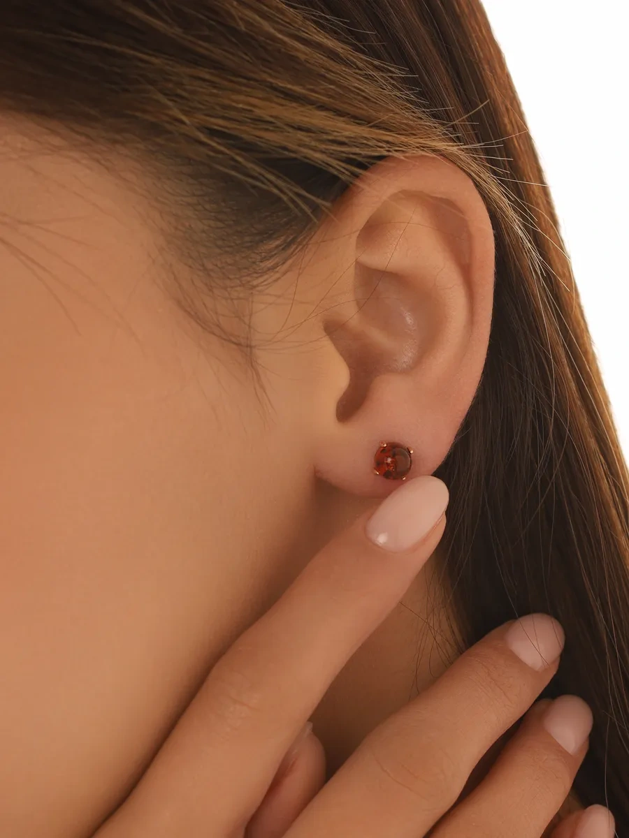 Serebranyj Dom Doğal Kehribarlı Gümüş Zambağları 197256525 Altın