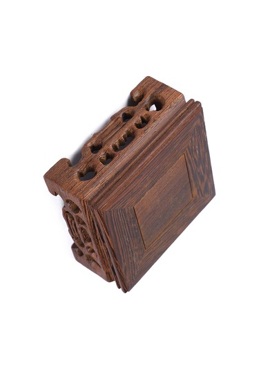 Kangvka Ahşap Retro Dekoratif Taban - Vazo, Çay Potu, Porselen Sürahana İçin Pratik Ev Dekoru 8x8x3.7 Cm