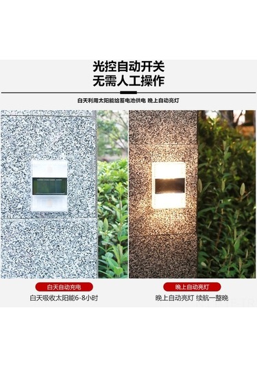 Besthome1 Güneş Enerjili 6 Led Duvar Lambası - Dış Mekan, Bahçe, Su Geçirmez, İki Yönlü Aydınlatma