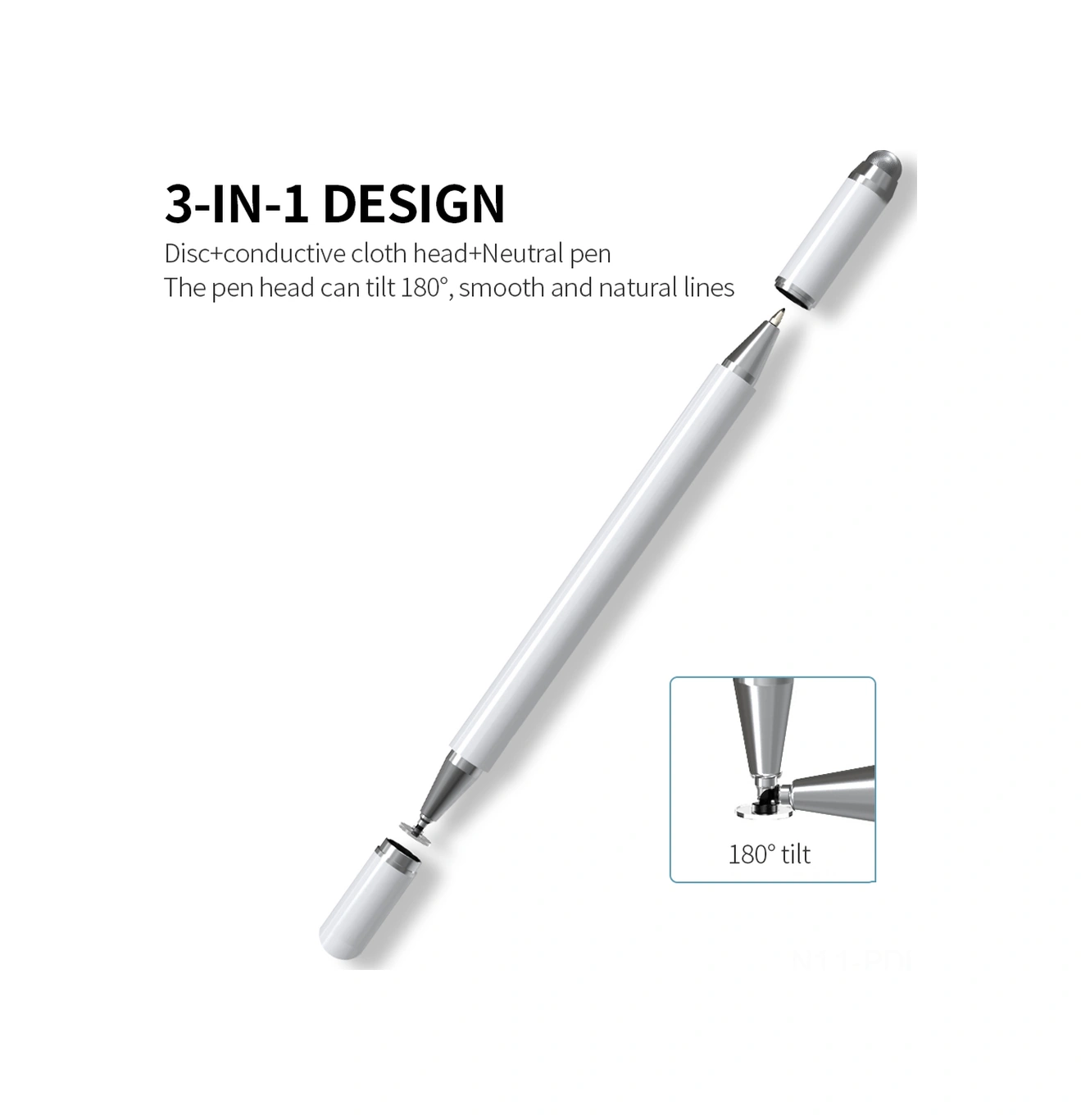 Padalink Siyah Metal Pasif Disk Kalem - Dokunmatik Hassas - İos/android Uyumlu - 3'ü Bir Arada El Yazısı Stili