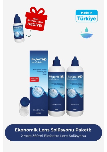 Blefaritto Lens Solüsyonu 2 x 360 ML + Çanta Boy 60 ML