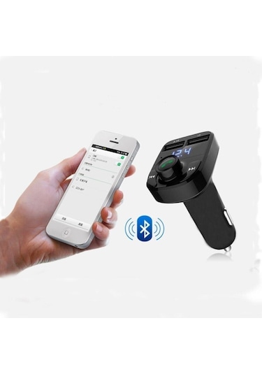 Carx8 Araç Kiti Fm Transmitter Bluetooth 5.0 Micro Sd Usb Şarj Oto Müzik Çalar