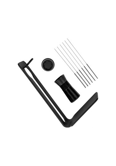 Moveevo Ayarlanabilir Kahve Dağıtım Aleti - 304 Paslanmaz Çelik İğneler, Manyetik Stand Ve Ergonomik Tutma Siyah