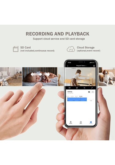 Vkemall 1080p Wifi Güvenlik Kamerası: 360 Görüş, Gece Görüşü, Hareket Takibi Ve İki Yönlü Ses İle Ev Ve Bebek İzleme