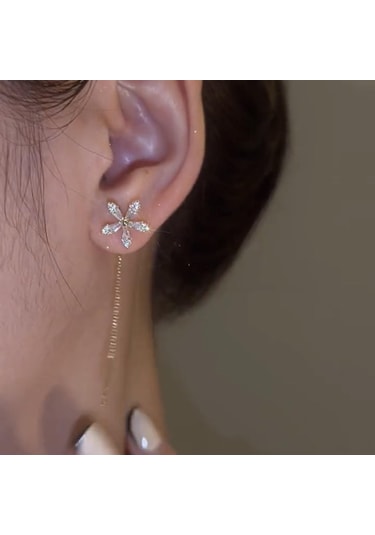 Wezone Zarif Tasarım Çiçek Desenli Uzun Tassel Küçümseme Dikişli Kolye, Moda Aksesuar, Unik Stili Yansıtan防丢 Tasarım, Toptan Satış Diğer