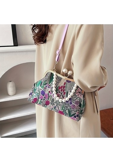 Trendooze Zarif Çiçekli Çapraz Çanta Yeşil Moda Harekete Geçirin Yeşil