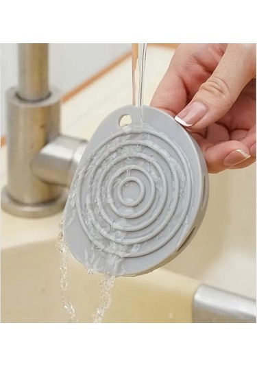 Geeroyoo El Tutulu Kalın Plastik Paspas Ev Dorma Ayakkabı Çamaşırı Yıkama Aleti Kayma Engeli Mini Gri