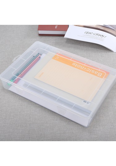 Ximistore9 Hafif Ve Pratik Pp Plastik Kapaklı Dikdörtgen İpad Ve Defter Saklama Kutusu Diğer