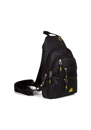 Newish Polo Erkek Kumaş Usb Kulaklık Çıkışlı Bodybag Göğüs Ve Omuz Çantası New172 - Siyah - Sarı