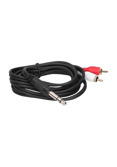 Yaleker 1.5m 6.35mm Erkekden Çift Rca Erkeğe Ses Kablosu - Mikser, Amfi, Ev Sinema Sistemi Bağlantısı - Pvc Bakır Malzeme - Stereo Ses Aktarımı