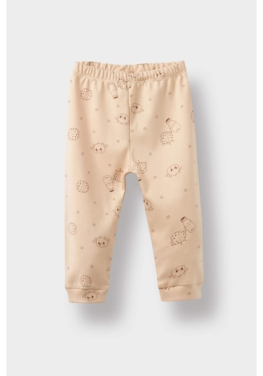 Defacto Erkek Bebek Pijama Takımı Desenli Penye Uzun Kollu Üst Uzun Alt F3572a525aubg287 Bej