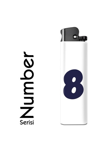 Number Serisi Tasarım Çakmak Minimal 8 Yazılı Çakmak