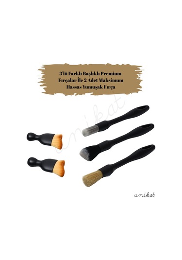 5'li Hassas Araç İç Ve Dış Fırçaları Set Premium 1 Adet