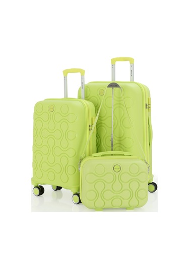 Mçs Polipropilen 3lü Valiz Seti Orta & Kabin & Makyaj V376 S23sy1000052-set 00194 Açık Sarı