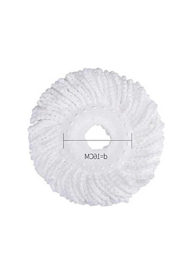 Prestigegoods Srıwen 3 Adet Mikrofiber Yedek Mop Başlığı Beyaz - 360 Döndürme İçin/