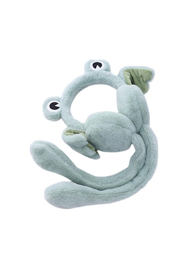 Ikkb Küçük Kurbağa Kulakları Kış Çocuk Sevimli Kulak Isıtıcı Süt Yeşil