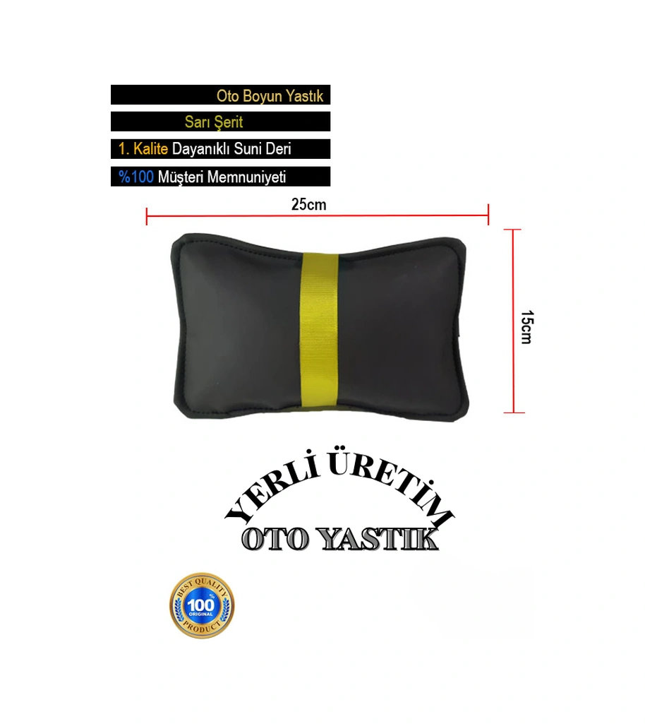 Dodge Viper Gts 1995-2002 Oto Koltuk Sarı Şerit Boyun Yastığı 2 Adet