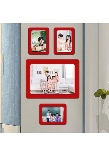 Kırmızı Kullanışlı Fotoğraf Duvar Etiketi Manyetik Süreç Bükülme Serbestçe Dekoratif 10ınch Dual Layer