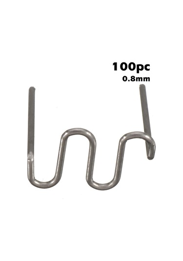 Geeksen 100 Adet 0.8mm Çift Döngü Tipi S/devinimli Tungsten Filamentli Araba Tampon Tamiri Plastik Kaynak Teli