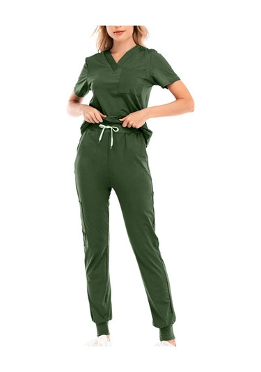 Suntek Çok Cepli V Yaka İş Elbisesi Ile Nefes M-yeşil