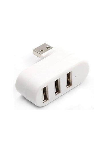Valkyrie 3 Portlu USB 2.0 Hub Döner Kafalı Splitter Hub Adaptör Beyaz