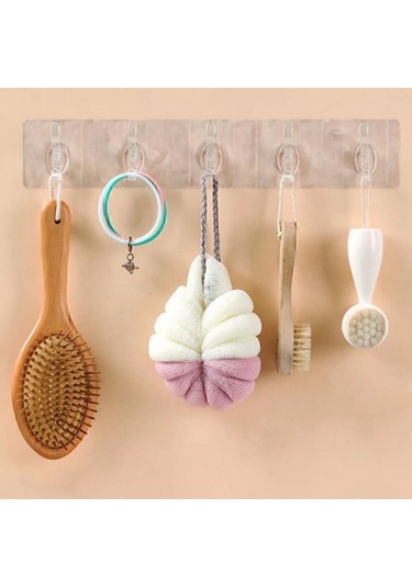 Büro Ev Ofis Düzeni İçin 5 Askı Hazneli Yapışkanlı Güçlü Şeffaf Askılık Diğer