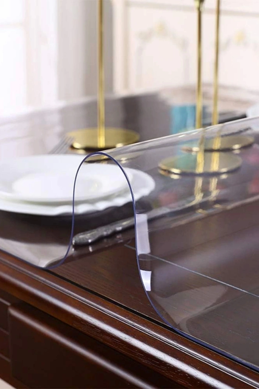 Barış Home Collection 1.4 Mm Net Kalınlık Şeffaf Kalın Pvc Masa Koruyucu Mika Masa Örtüsü Şeffaf