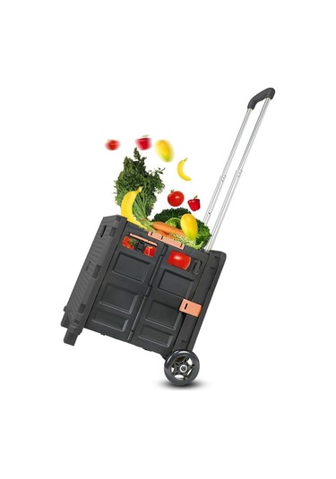 Balatlı Çok Fonksiyonlu Portatif Taşıma Arabası Siyah By06