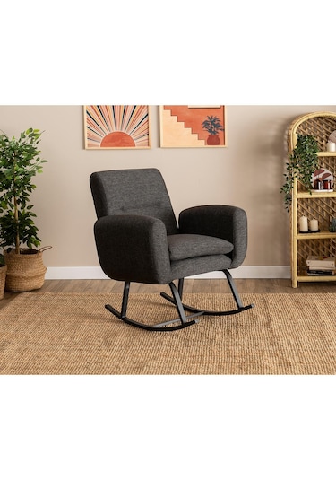 Pafu Kono Tv / Dinlenme / Baba / Emzirme Koltuğu Sallanan Sandalye - Keten Koyu Gri