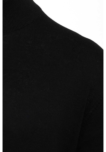 Classics Men Regular Fit Yarım Balıkçı Yaka Basic Triko Kazak-7122 Siyah