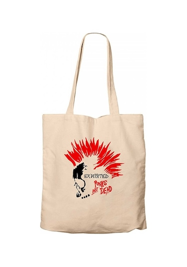 The Exploited Not Dead Punks Krem Kanvas Bez Çanta Krem