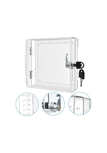 Motion003 1 Adet Anahtarlı Şeffaf Termostat Kilit Kutusu Şeffaf Hvac Koruma Kutusu 2 Güvenlik Anahtarı Dahil 16x15x6cm