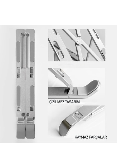 Mi7a Alüminyum Ayarlı Laptop Macbook Notebook Yükseltici Tutucu Stand