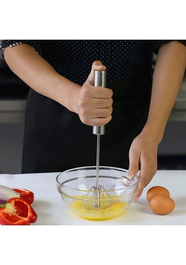 Kosona Ev Fırıncılığı İçin Paslanmaz Çelik Yarı Otomatik Elle Basma Döner Mikser - Yumurta, Krema, Sosu Hızlı Karıştırıcı 30.5cm Diğer