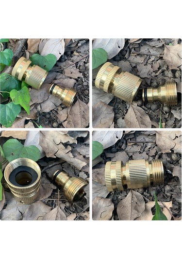 Qingmipy 3/4" Pirinç Bahçe Hortumu Bağlantısı - Su Geçirmez Ve Dayanıklı Diğer