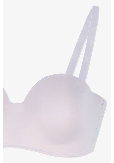 Kadın Dolgusuz Mikro Straplez Sütyen Beyaz