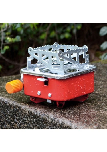 Kamp Sobası, Katlanabilir Kare Soba, Rüzgar Açık Kamp Piknik Gazı, Metal Kamp Sobası, Açık Sırt Çantası Yürüyüş Piknik İçin Gri