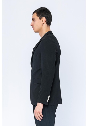 Cekmon Erkek Slim Fit Cepli Düğmeli Bürümcük Kumaş Klasik Ceket 001