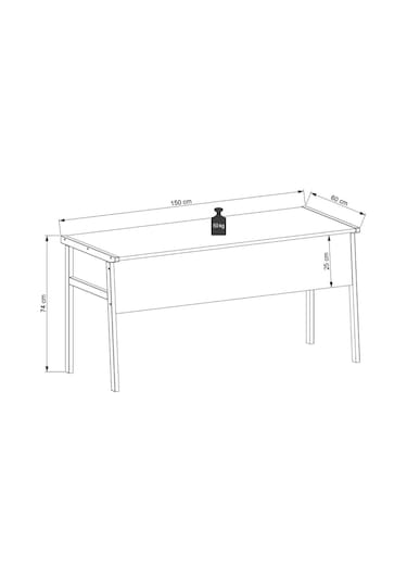 Zenith Çalışma Masası 150cm Antrasit Ceviz