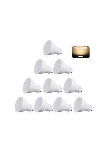 Geeroyoo 10 Adet Gu10 Led Ampul 6w 3000k Sıcak Beyaz 120 Açı 550lm Enerji Verimli A++ 30.000 Saat Ömürlü 110-120v Sıcak Beyaz