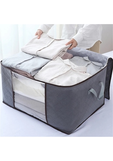 Honeybeeshop Pembe Yatak Çarşaf Giysi Büyük Depolama Çantası Organizer Sağlam Fermuarlı 2 Adet Pembe