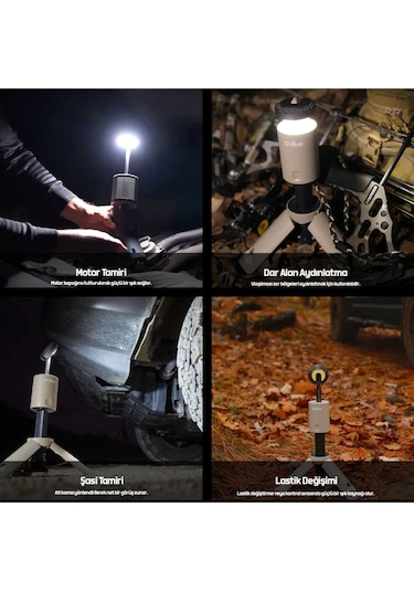 Roxform Outask Teleskopik Şarjlı Kamp Feneri, Bataryalı, Powerbank Özellikli, Led Aydınlatma, Kamp Lambası Haki Yeşili