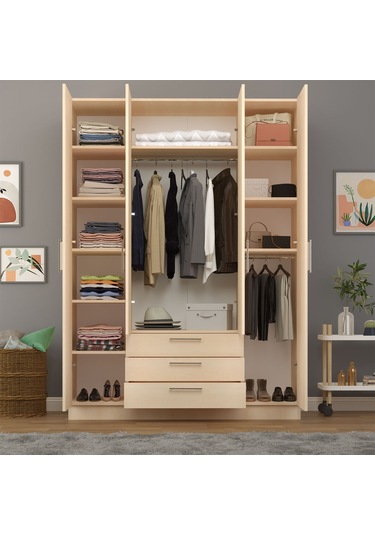 4 Kapaklı Gardırop 160cm Akça Ağaç