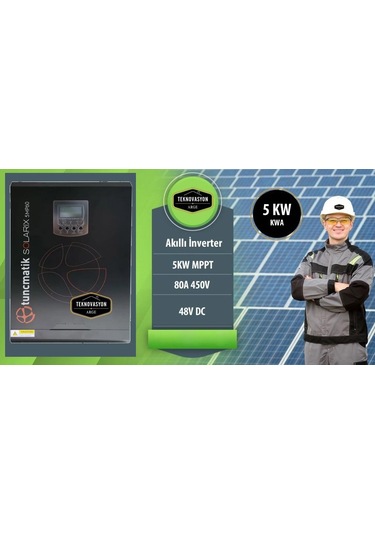 Tunçmatik Solarix 5 Kva 5kw 5000 Watt 48 Volt Mppt 80a 450v Akıllı İnverter İnvertör Dc