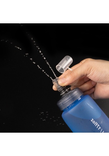 Aubyhe 500ml Tpu Yiyecek Dereceli Katlanabilir Spor Su Keseği - Koşu, Bisiklet, Outdoor Egzersiz İçin + Yedek Uzun Boru Çok Renkli