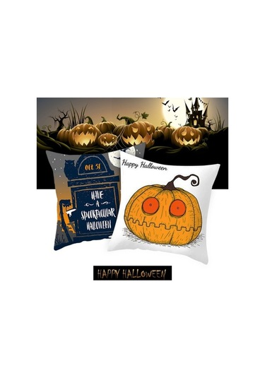 Novahub Cadılar Bayramı Pamuklu İplik Keten Cadı Şapkası Yastık Kılıfı, Ev Dekoru Yatak İçin