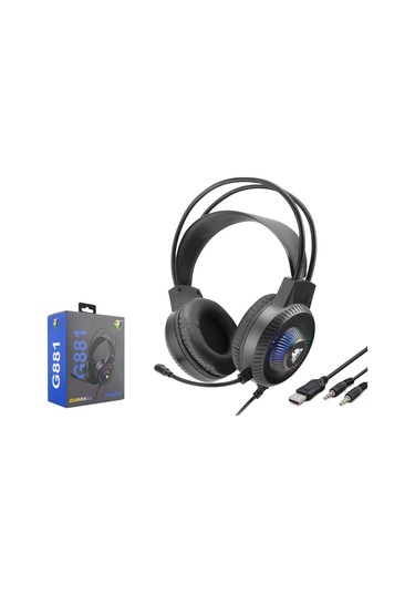 Hadron G881 Rgb Ledli Mikrofonlu 2x3.5mm Aux 2mt Kablolu Kulaküstü Oyuncu Kulaklığı - Siyah